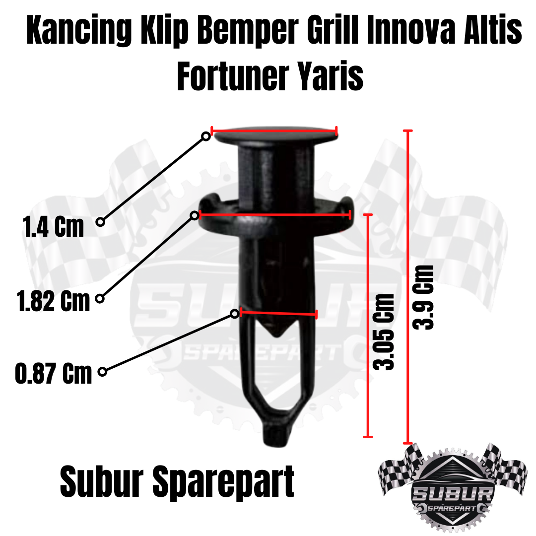 Kancing Klip Bemper Grill Innova Altis Fortuner Yaris Harga 1,250 rupiah*Gratis Ongkir