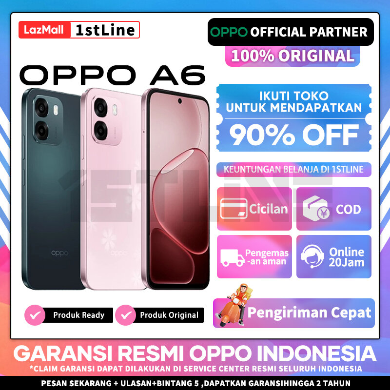 Hp Oppo A6 6/128Gb 6/256Gb Nfc 7000Mah Battery 45W Fastcharge Official Guarantee 100% Original New 2025 Harga 2,899,000 rupiah*Gratis Ongkir
