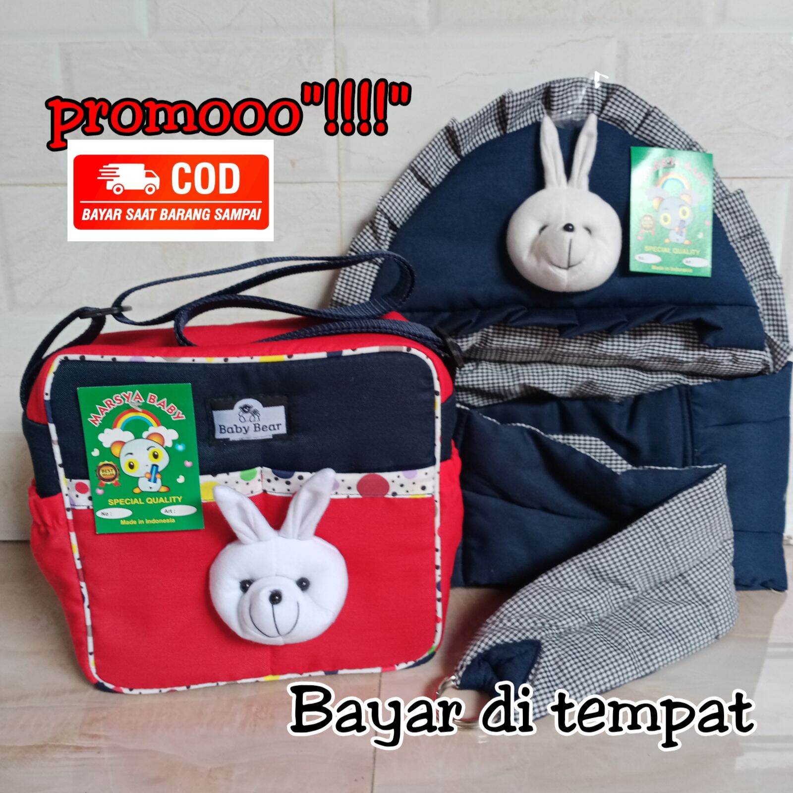 Paket Hemat Gendongan Bayi Dan Tas bayi SAKU BONEKA