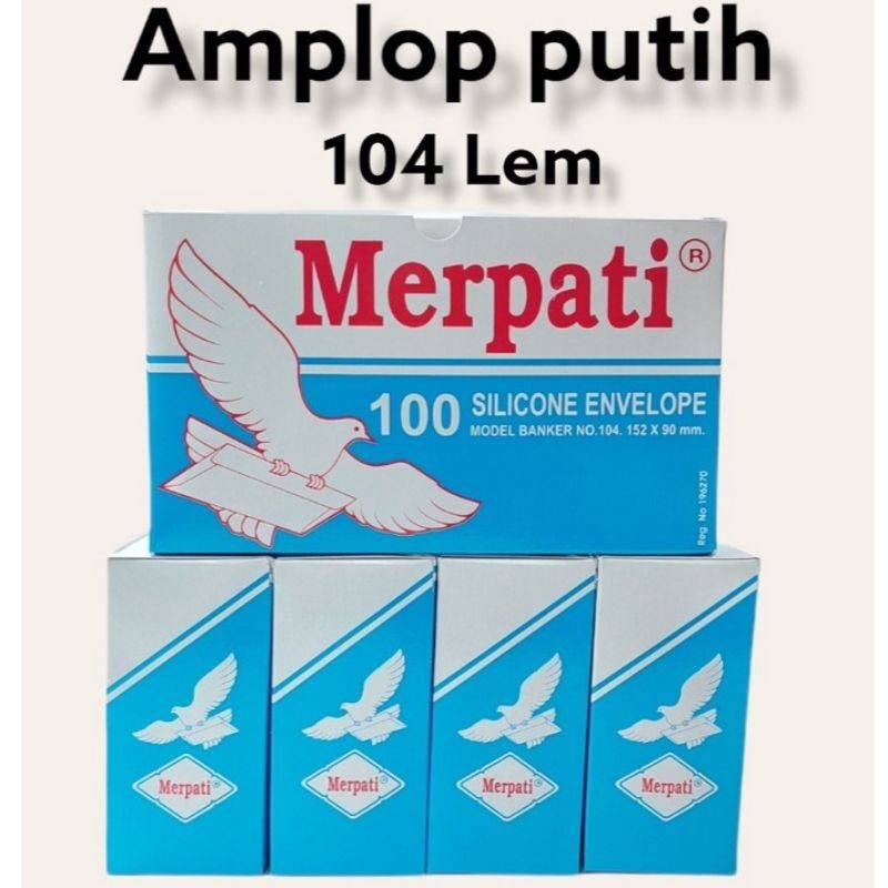 (1PACK)AMPLOP MERPATI 104 DENGAN LEM PEREKAT/ AMPLOP PUTIH SEAL GLUE 152x90