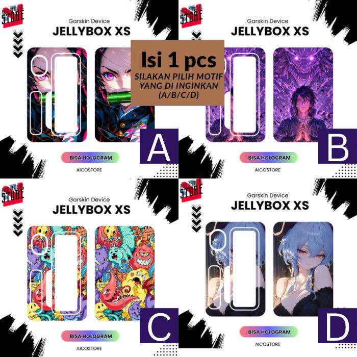 Hans Project - Garskin Sticker Cutting Jeli Box XS Full Body Hologram & Non-Hologram Can Be Customized Harga 25,000 rupiah*Gratis Ongkir