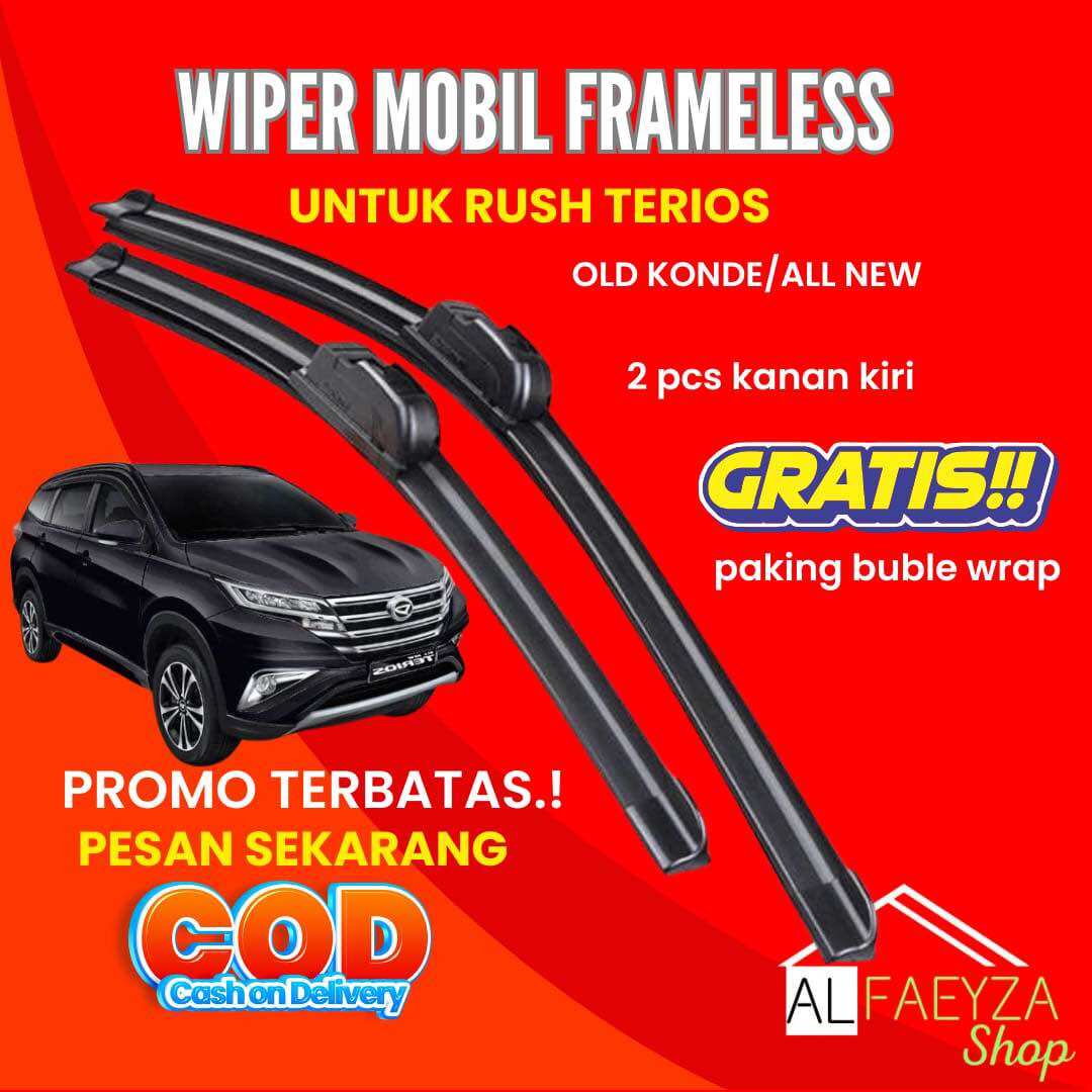 Promo Wiper Kaca Mobil Frameless Murah Toyota Rush Daihatsu Terios Harga  33,600 Ringgit*Penghantaran Percuma
