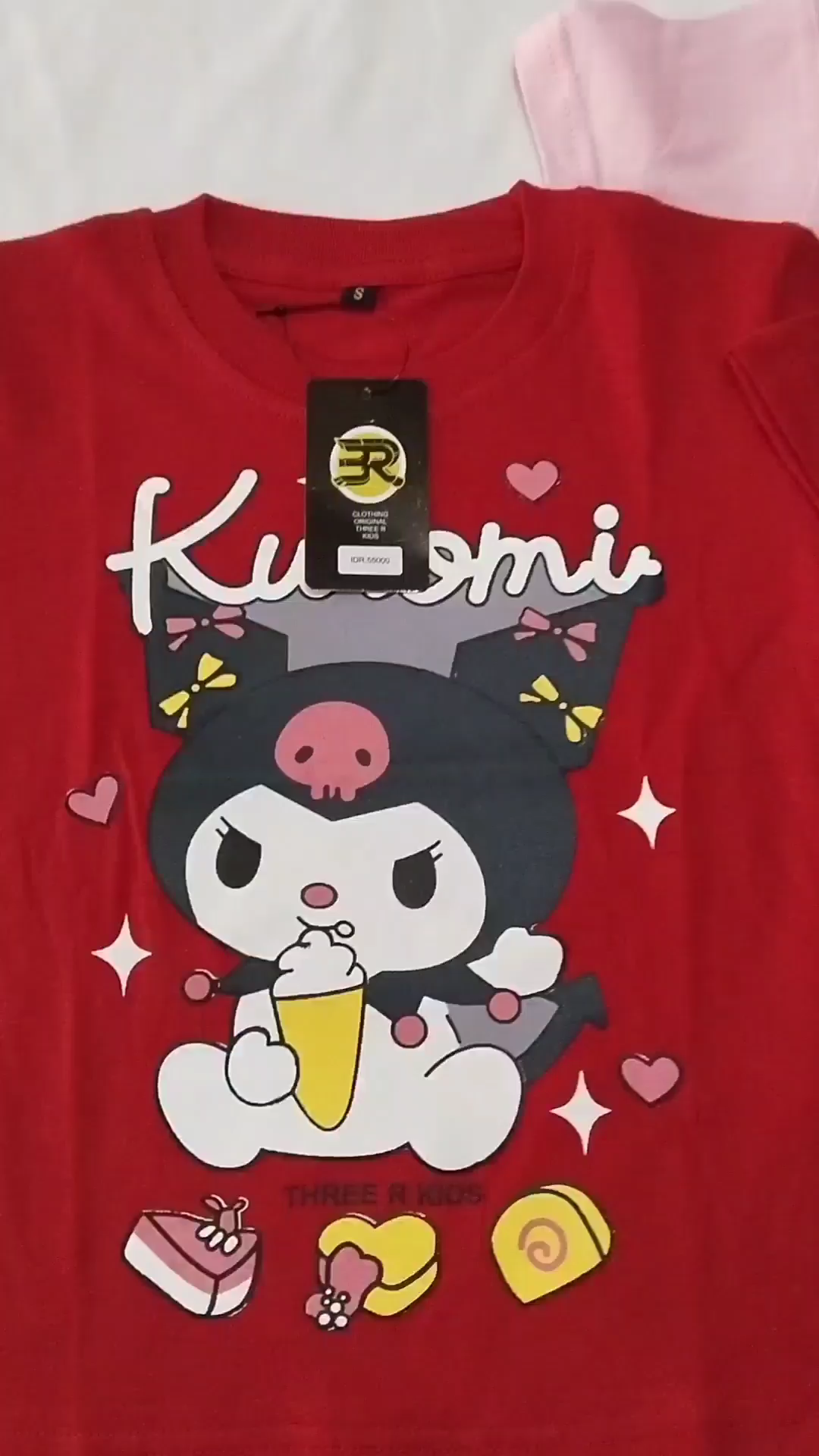 Atasan Baju Kaos Anak Perempuan Motif Kuromi Usia 1-10 Tahun 100% Katun