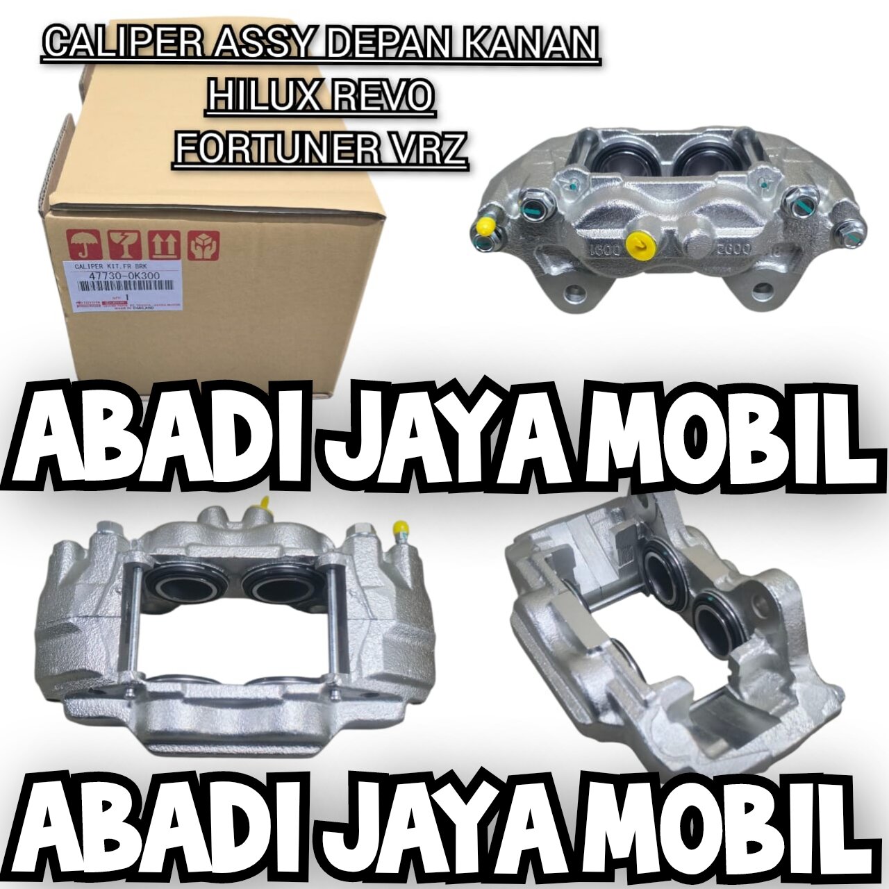 CALIPER REM DEPAN KANAN RH ATAU KALIPER REM KANAN RH DEPAN HILUX REVO 2.4 2GD FORTUNER VRZ CALIPER ASSY KANAN RH 47730-0K300 Harga 825,000 rupiah*Gratis Ongkir