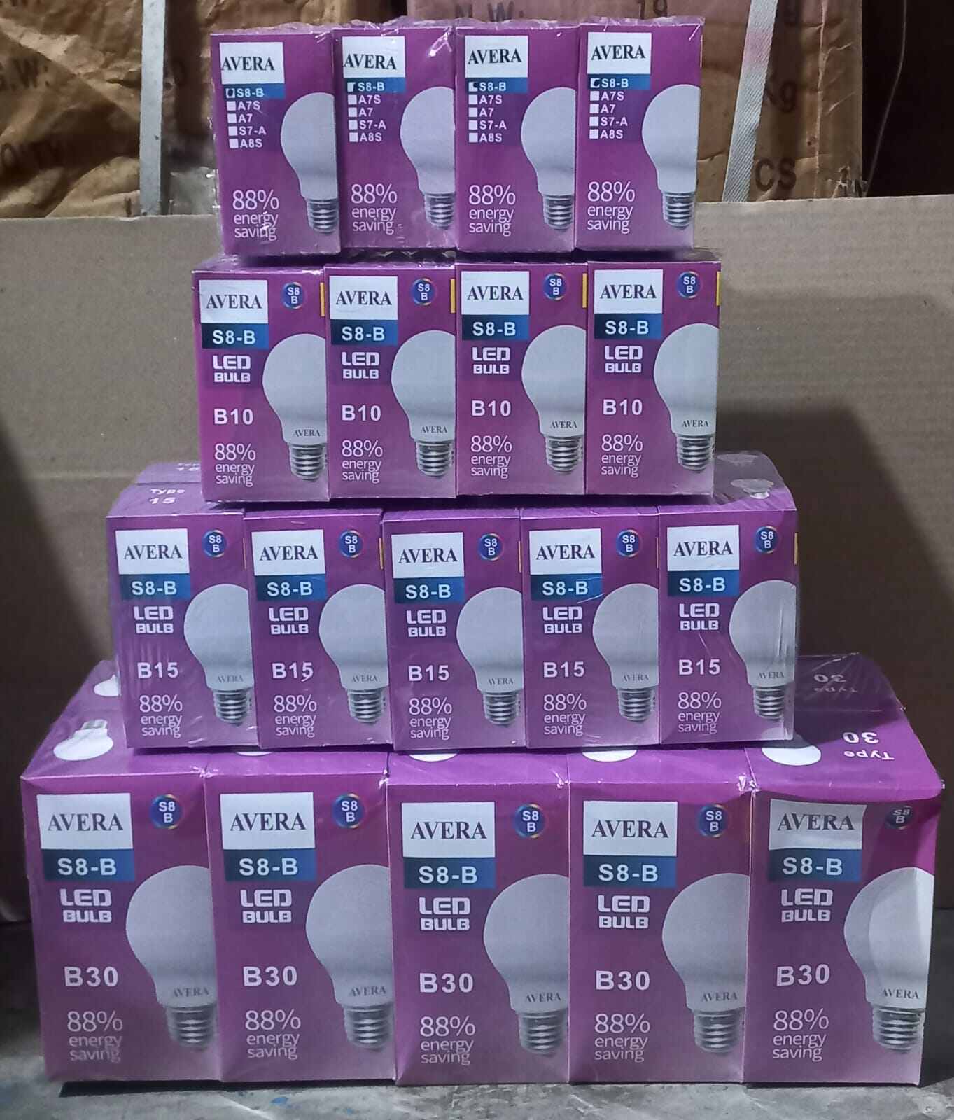 Murah (PER PAK ISI 10) Lampu LED AVERA S8-B Putih 5w 10w 15w 20w 30w Hemat Energi