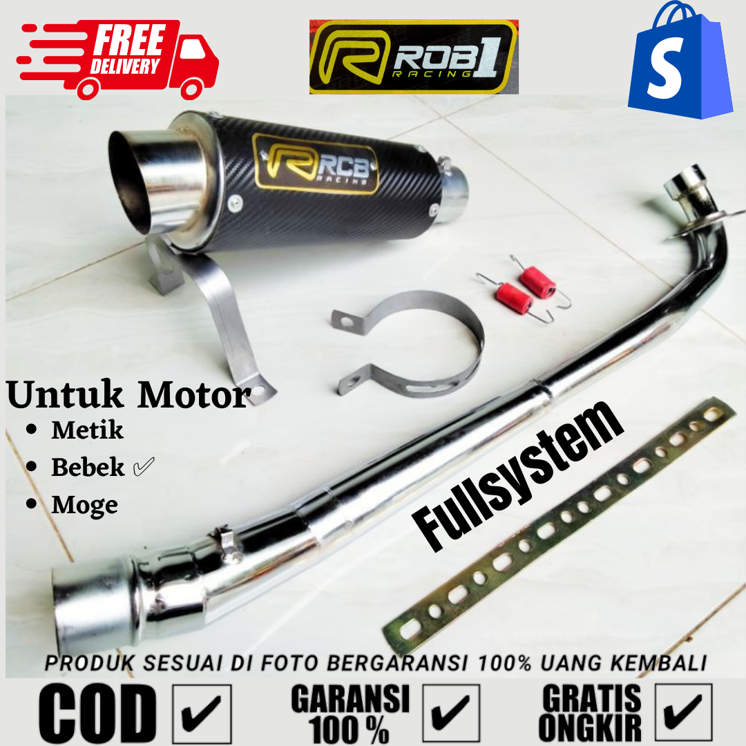 knalpot racing bebek RCB Karbon motor Supra, Kaze R, Kawasaki 130