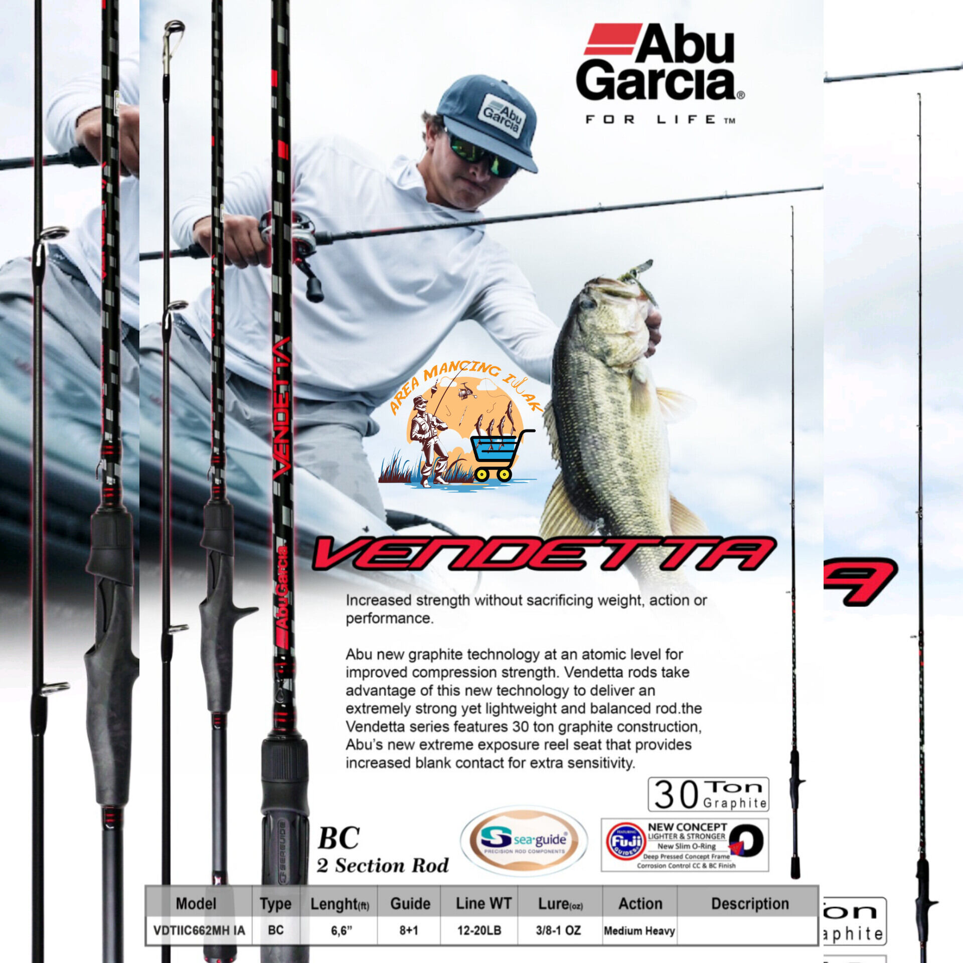 Joran Abu Garcia VENDETTA II Spinning 602M Baitcasting 662MH