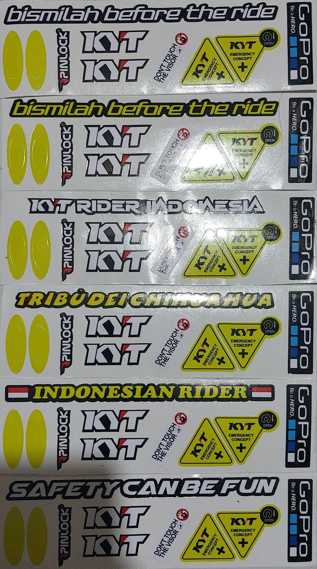 Sticker Set Visor KYT Harga 20,000 rupiah*Gratis Ongkir