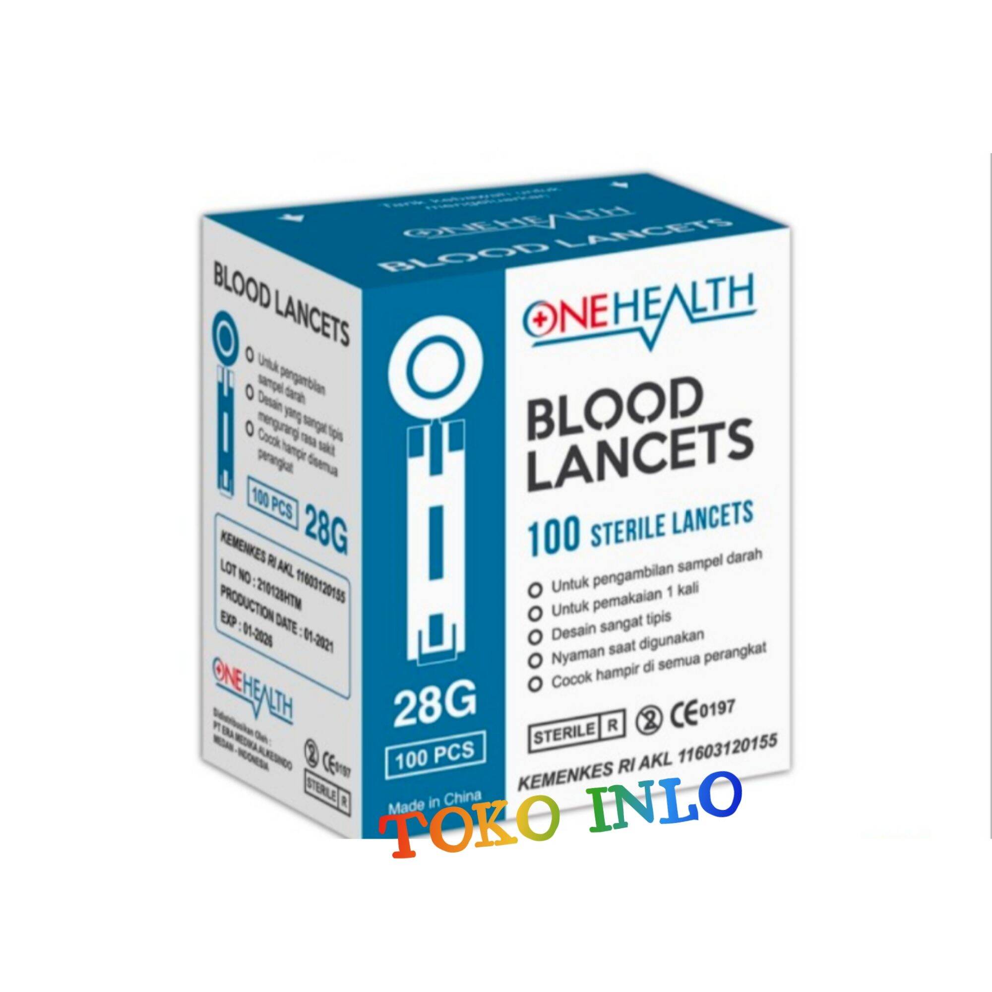 Blood Lancet Sterile Onehealth 28G isi 100 Lazada Indonesia