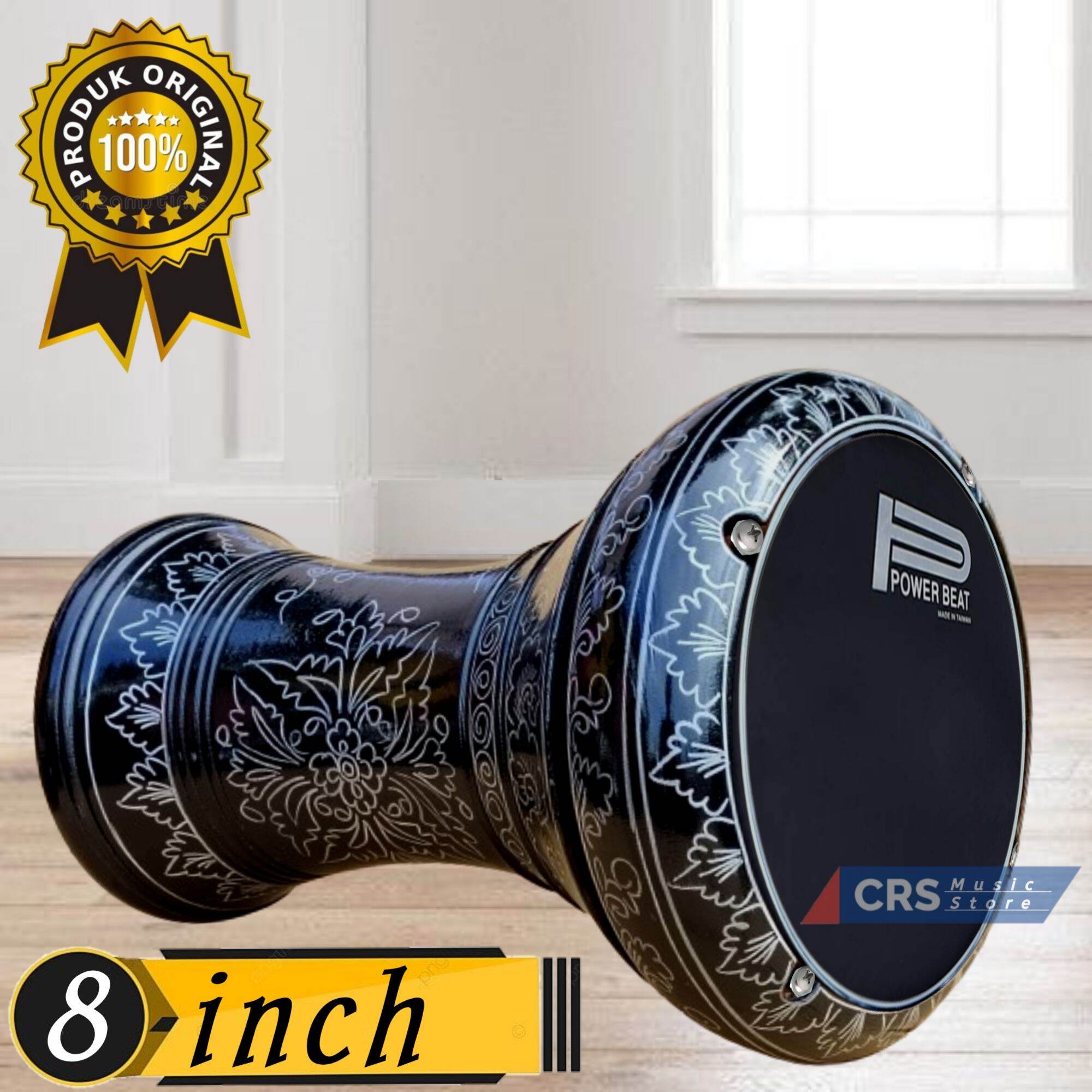 Darbuka Kayu 8 inch Hitam Silver Mika Hitam