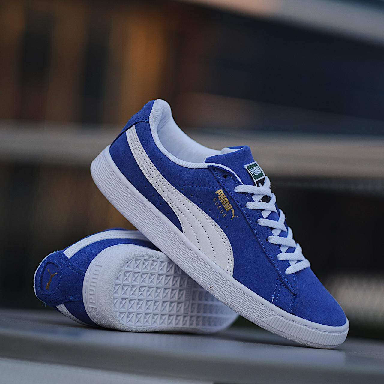 puma suede black blue