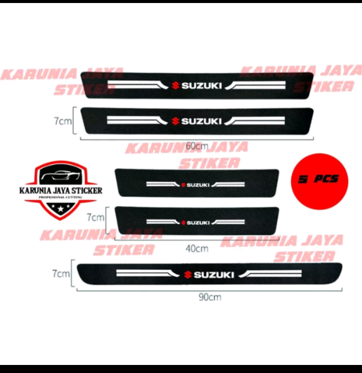 5pcs stiker carbon Suzuki stiker cutting pelindung pintu mobil dari pijakan Harga 25,000 rupiah*Gratis Ongkir