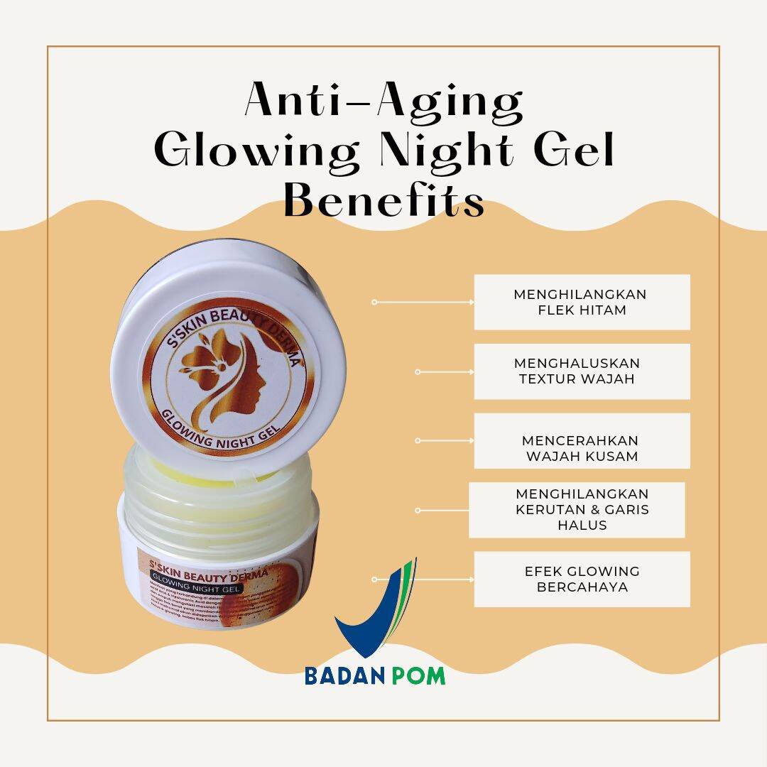 KRIM MALAM WHITENING BPOM SSKIN BEAUTY DERMA GLOWING NIGHT GEL cream flek hitam melasma membandel