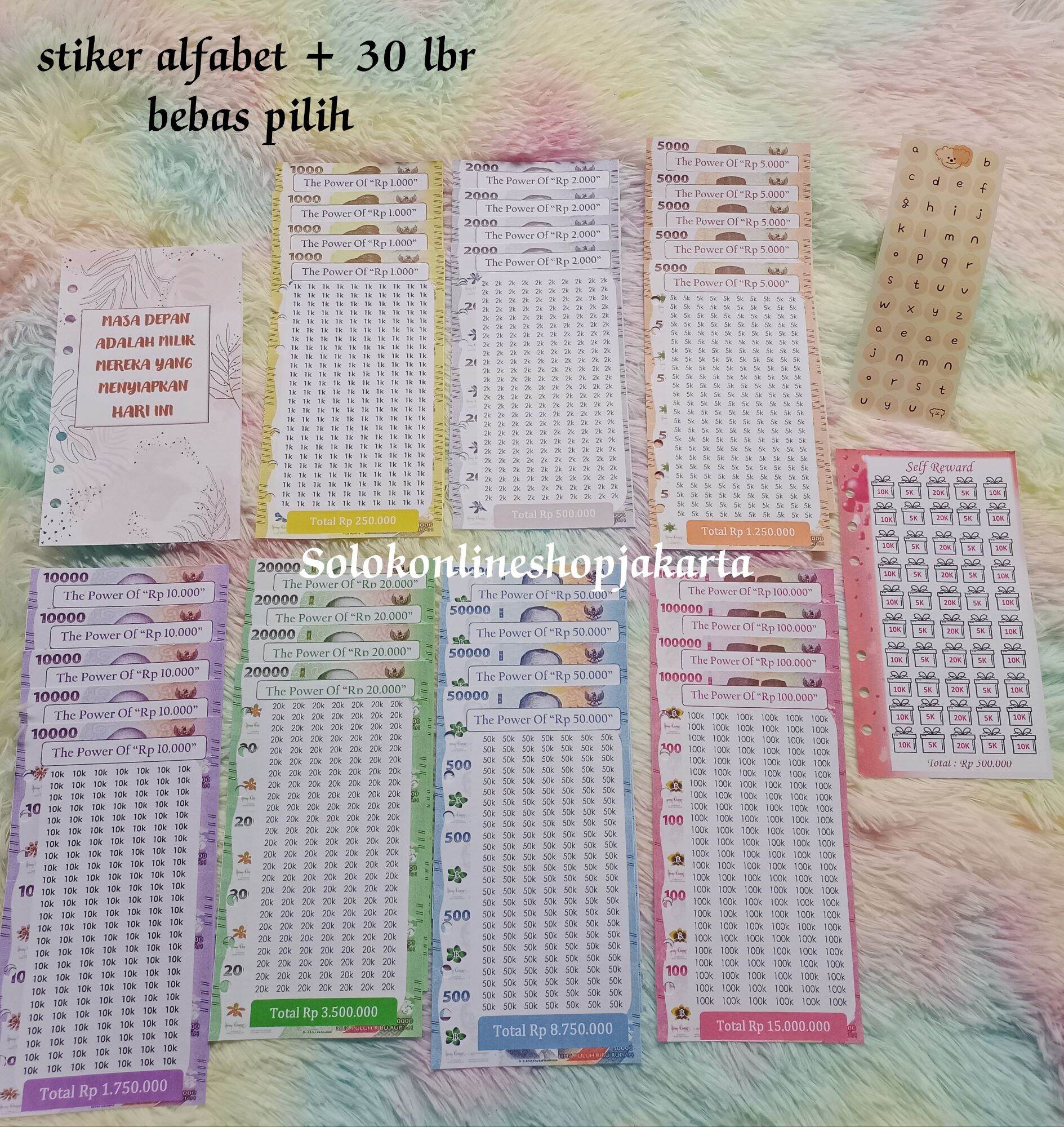 Money Saving Challenge | Kertas Binder A6 Bebas Pilih
