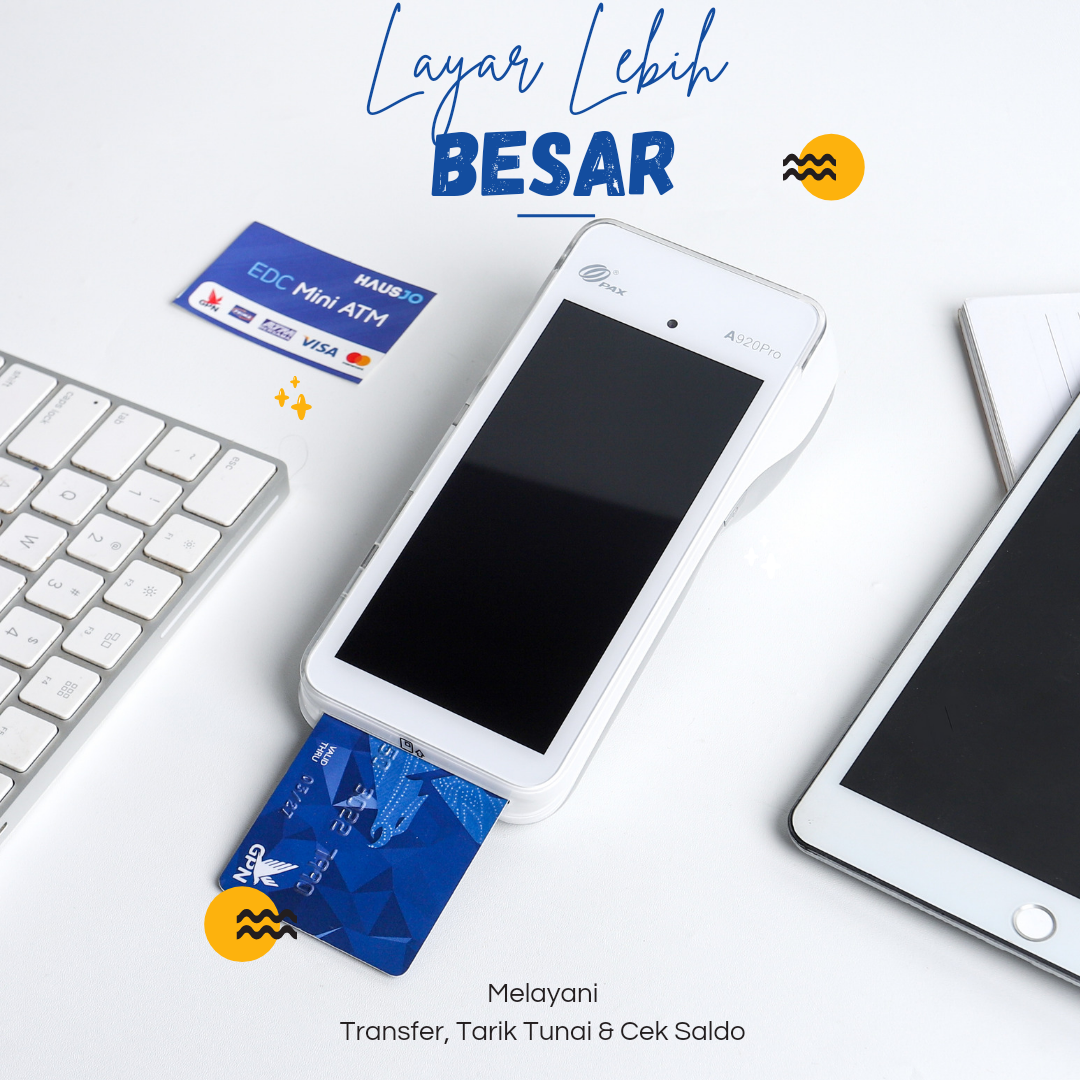 Android EDC Mini ATM PAX A920 Pro Hausjo - Merek Pax Harga 3,499,000 rupiah*Gratis Ongkir