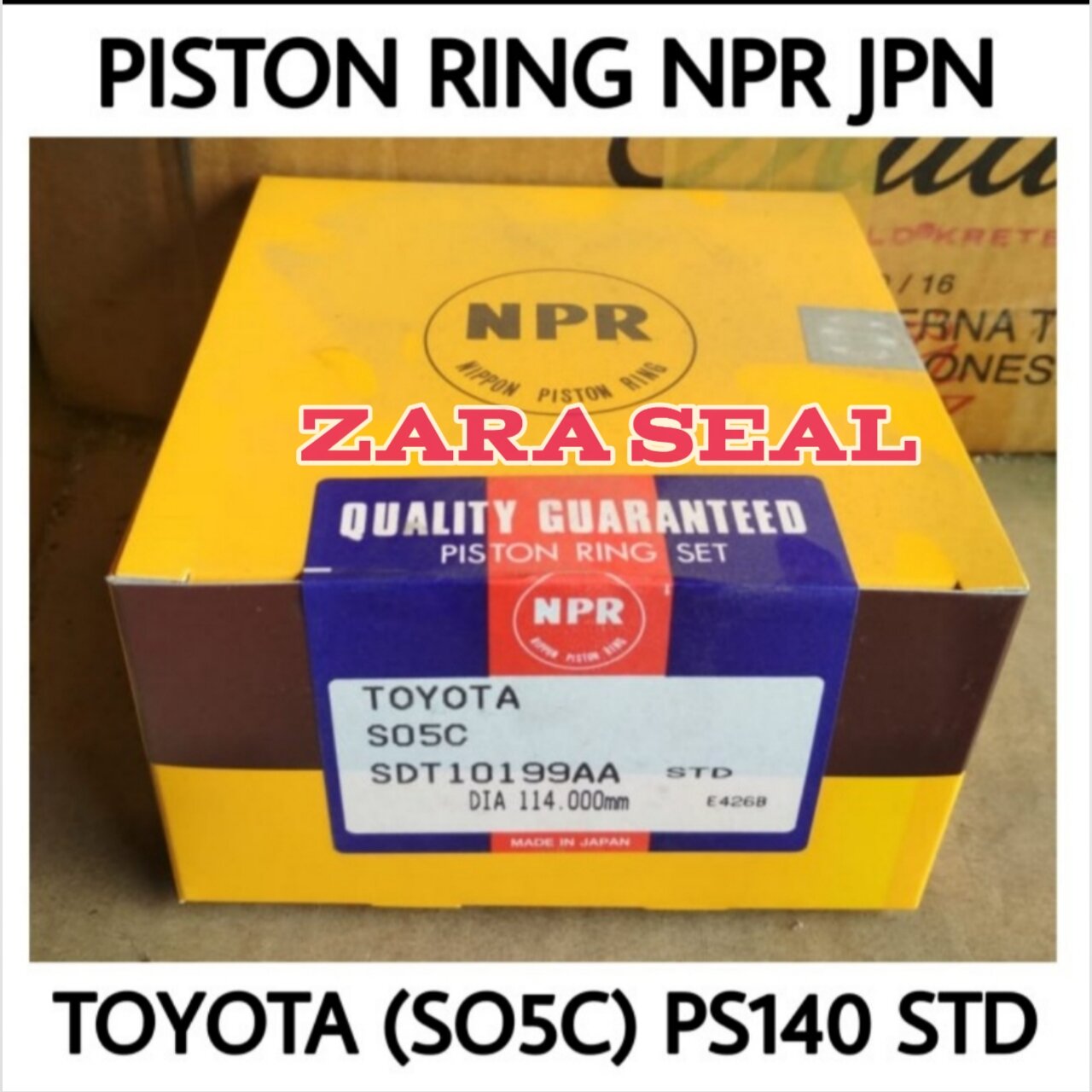 PISTON RING TOYOTA (SO5C) PS140 STANDAR PART No.SDT-10199AA Harga 695,000 rupiah*Gratis Ongkir