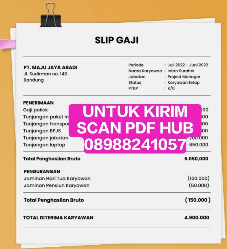 Tulis dan Hitung Ulang Mark Up Rekening Koran dan Slip Gaji di kirimkan