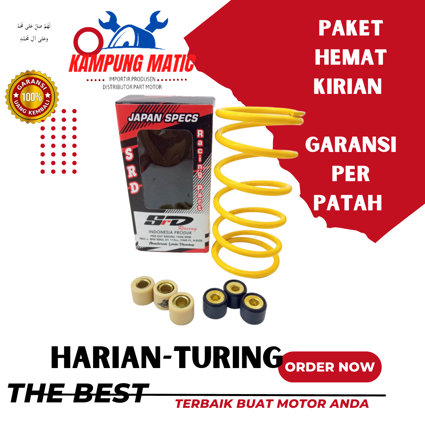 PER CVT MIO-SPORTY-SOUL NUVO 1500 RPM DAN ROLLER 7G8g  9 gram 10 GRAM PAKET RACING TERBAIK DAN TERMURAH