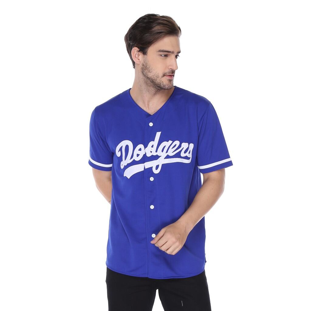 Baju Kaos Kemeja Jersey Baseball Pria & Wanita Dodgers - Dodgers Blue