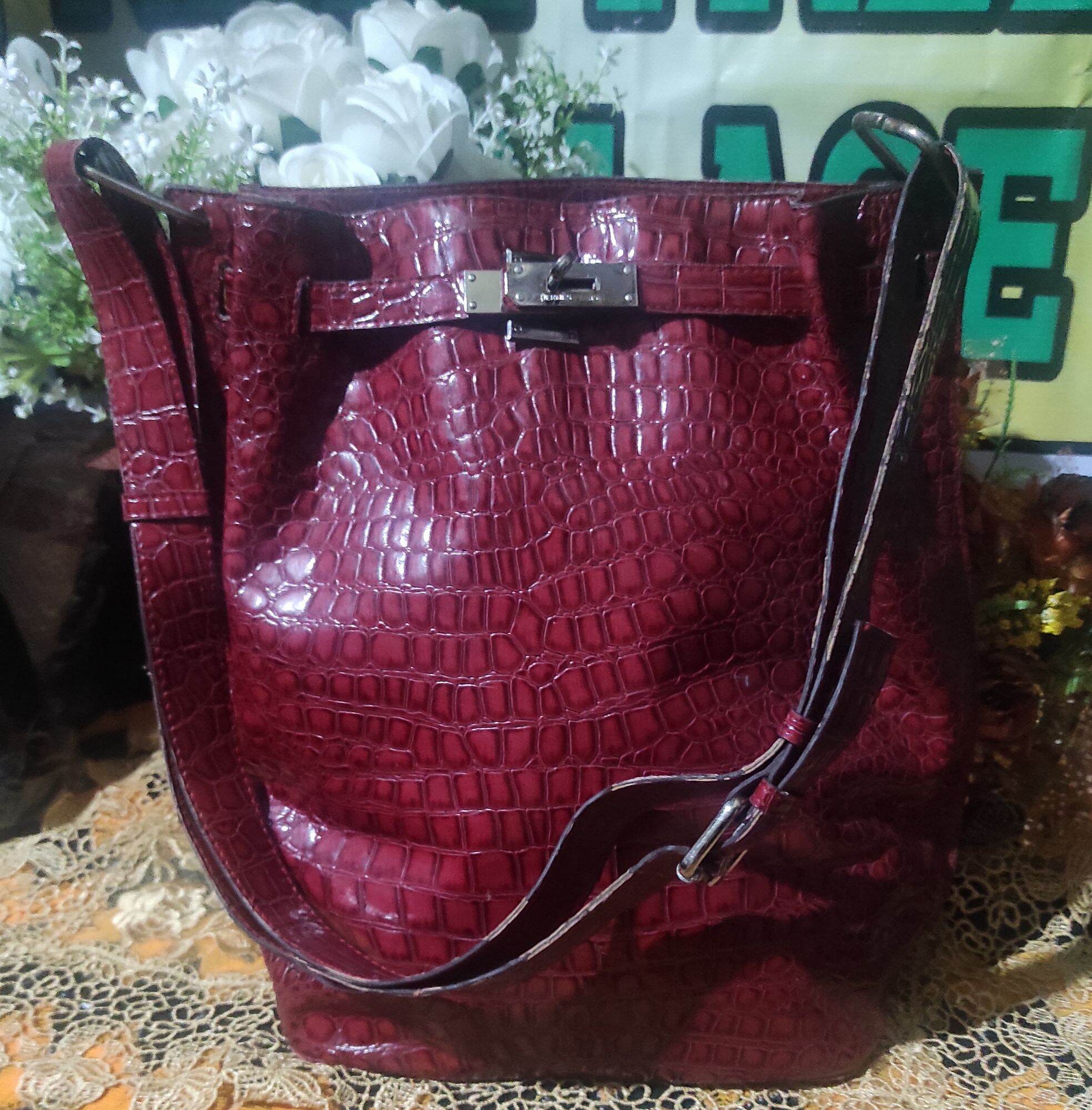 TAS SECOND JADUL BRAND H..E..R..M......S, WARNA MERAH MOTIF CROCO
