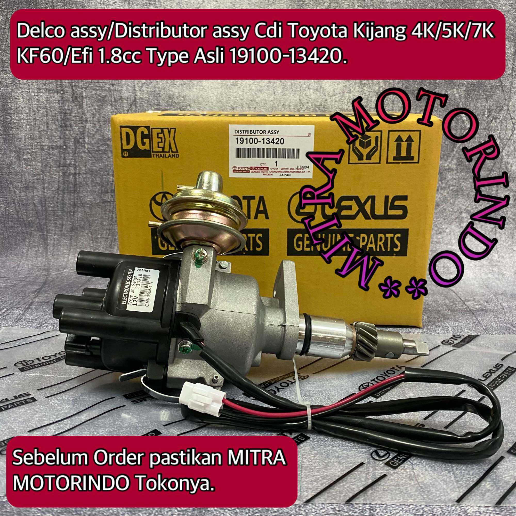 Delco Assy/Distributor Assy CDI Toyota Kijang 4K/5K/7K KF60/EFI 1.8cc Type Asli 19100-13420 Harga 650,000 rupiah*Gratis Ongkir