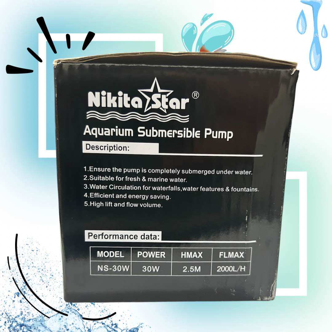 NIKITA STAR NS 30W POMPA KOLAM AQUARIUM DRY BURNING SUBMERSIBLE PUMP