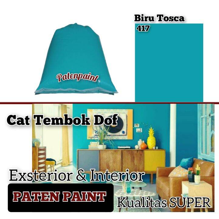 CAT TEMBOK KILOAN 1 KG / CAT TEMBOK BIRU TOSCA / CAT RUMAH 1 KG PALING