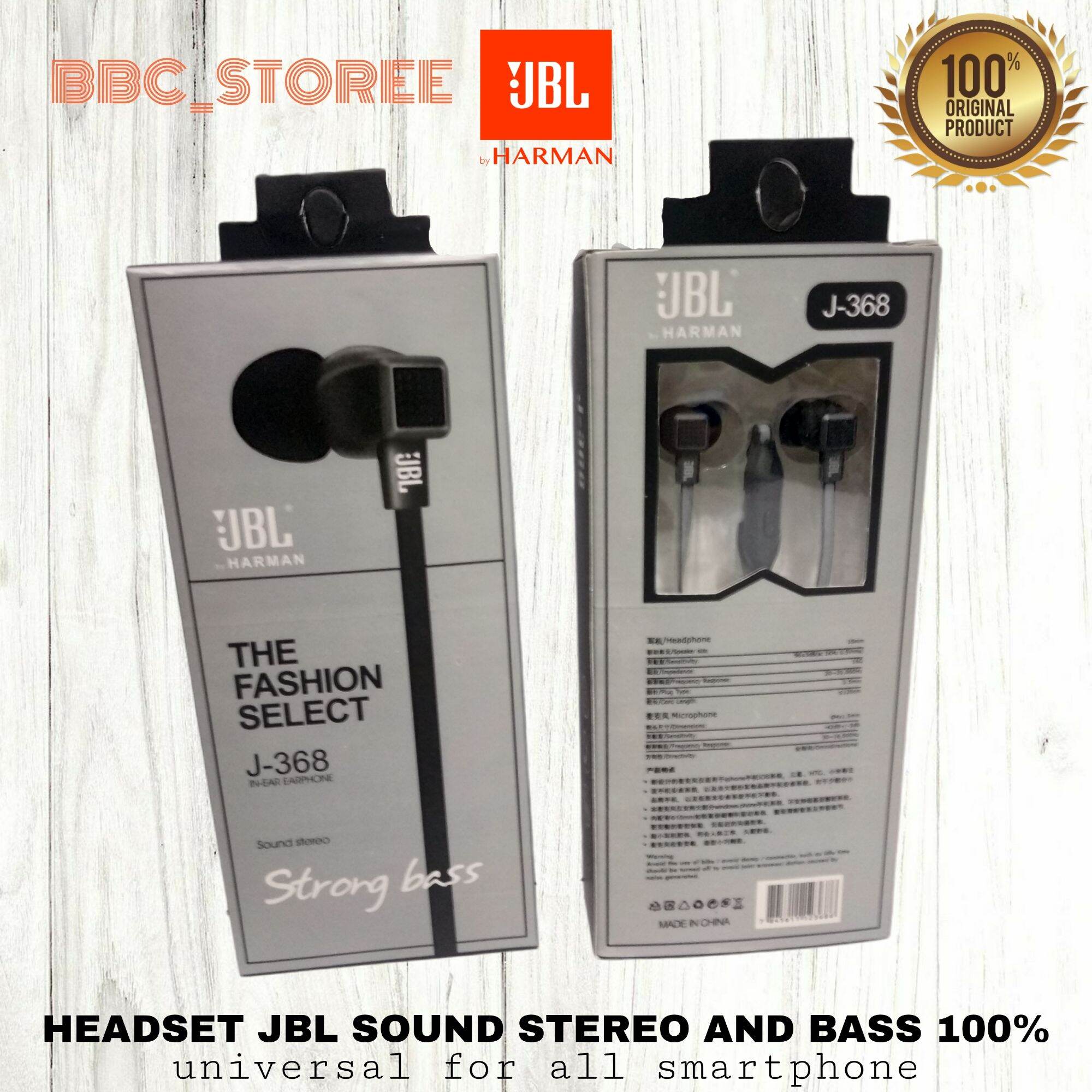 Headset Earphone JBL FULL BASS STEREO ORIGINAL 100 Lazada Indonesia