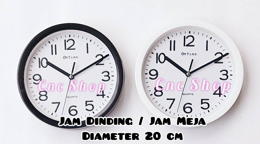 Jam Dinding Jam Meja Ontime Diameter 20cm Model Minimalis Bagus Mesin