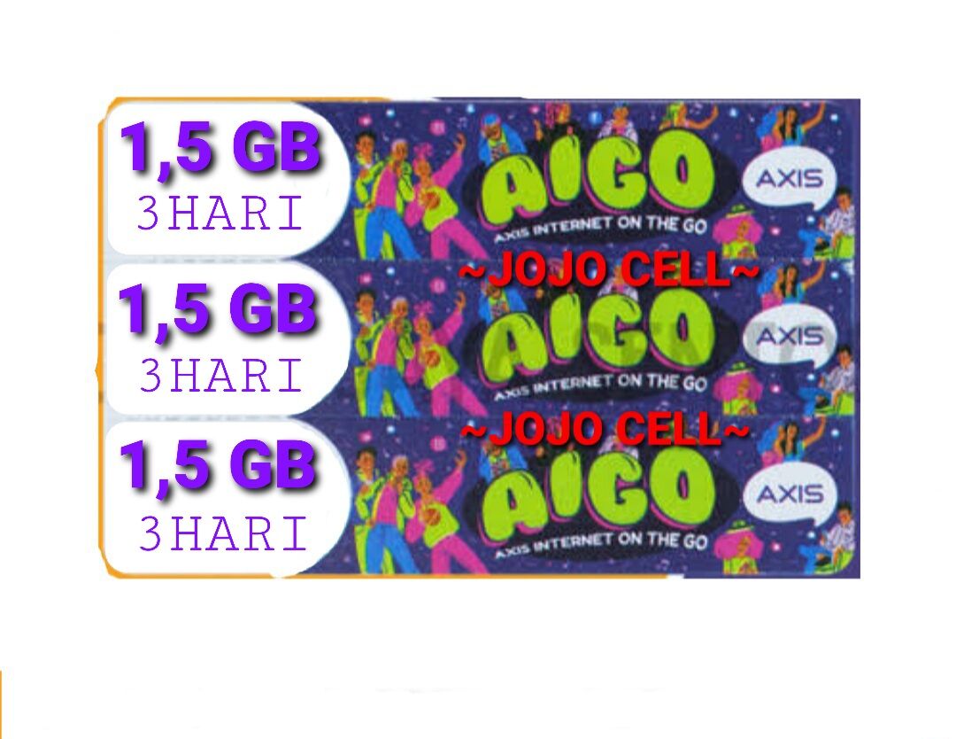 AXIS AIGO 1,5GB 3HARI (10PCS) Harga 109,000 rupiah*Gratis Ongkir