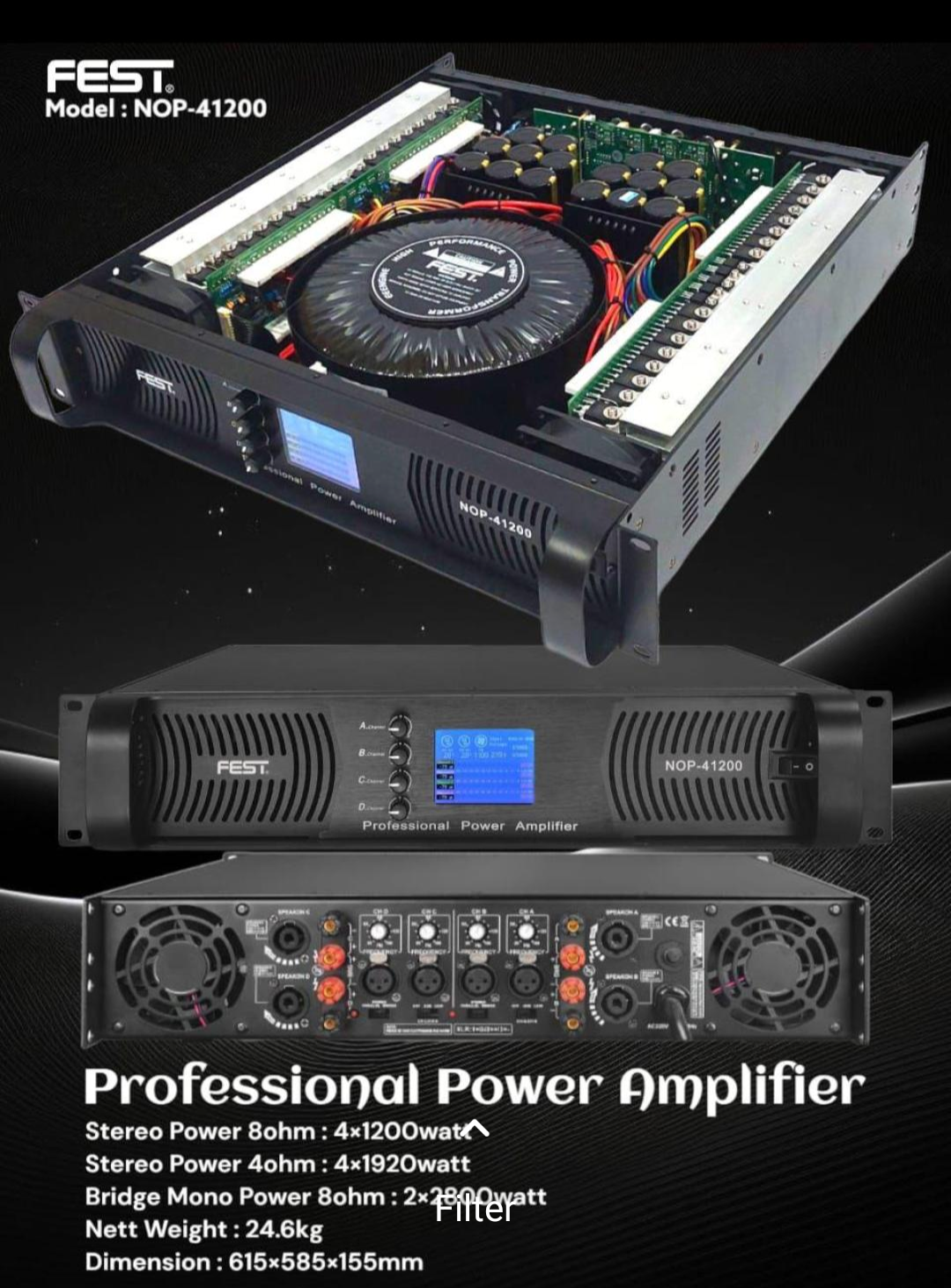 Power Fest 4 Channel Power Fest Nop 41200 Original with 1 Year Official Guarantee Harga 5,915,250 rupiah*Gratis Ongkir