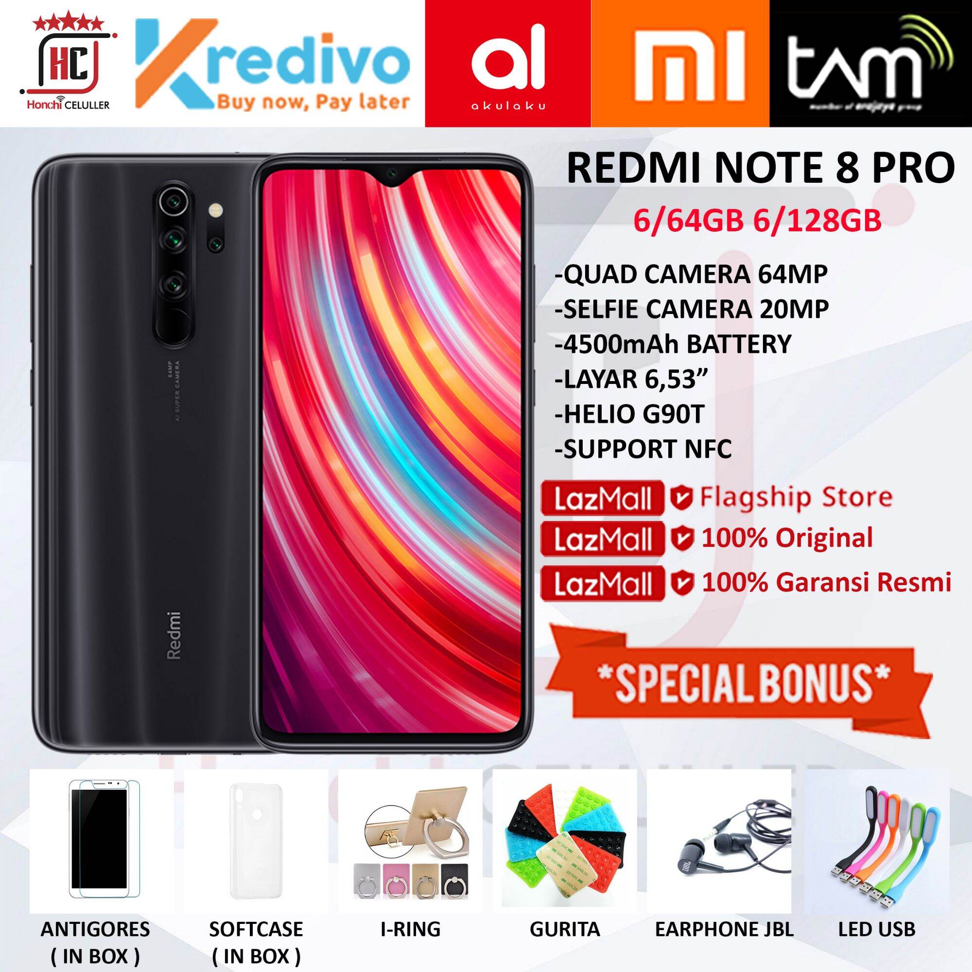 XIAOMI REDMI NOTE 8 PRO 6/64GB 6/128GB GARANSI RESMI TAM ORIGINAL BONUS Harga  2,799,000 Ringgit*Penghantaran Percuma