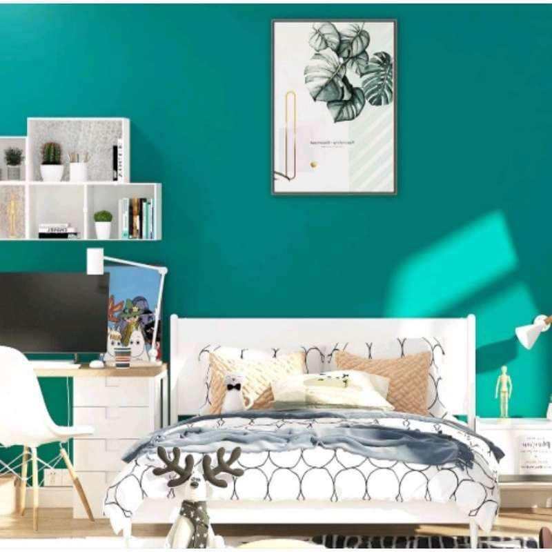 Wallpaper stiker dinding warna hijau terang polos COD Lazada Indonesia