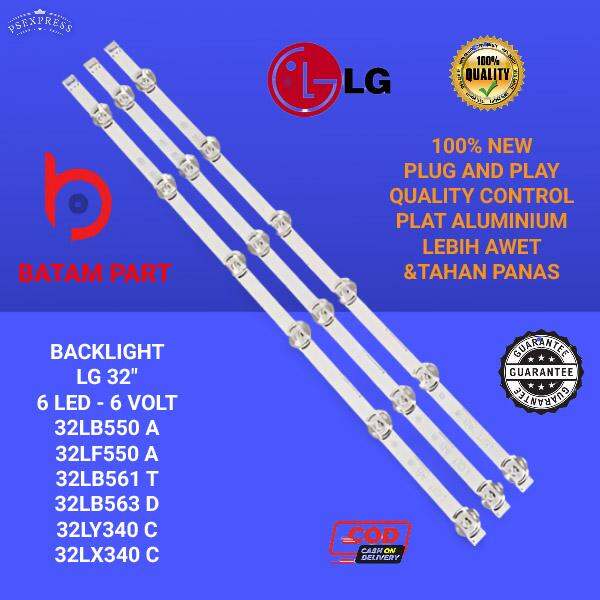 BL LAMPU LATAR BACKLIGHT TV LED LG 32" 6 K KANCING LED- 6 V VOLT ...