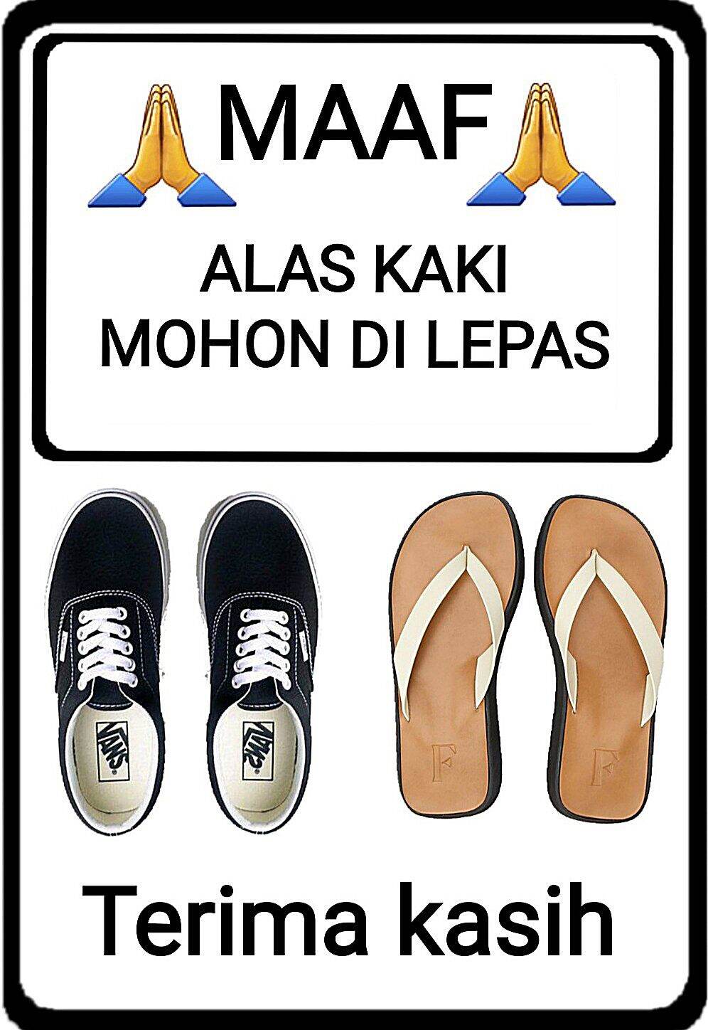 Sticker Pintu Sticker Dinding Alas Kaki Mohon Di Lepas Siap Kirim Lazada Indonesia