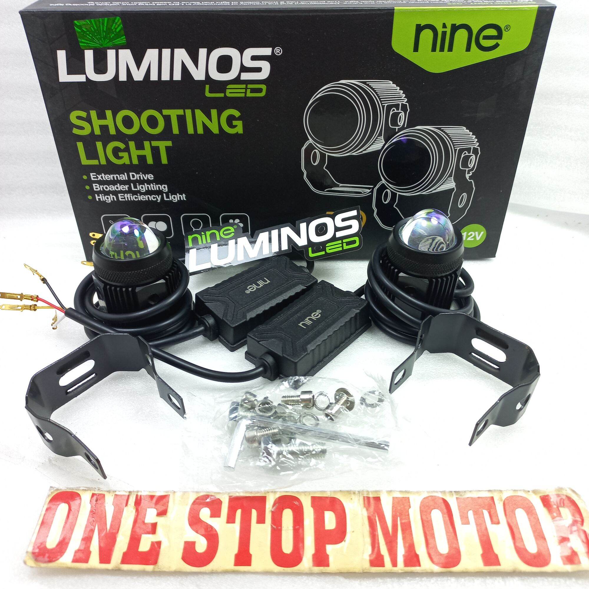 Lampu Tembak Sorot Laser Nine Luximos Led Q2S Blue Lens 32watt Asli Original Nine