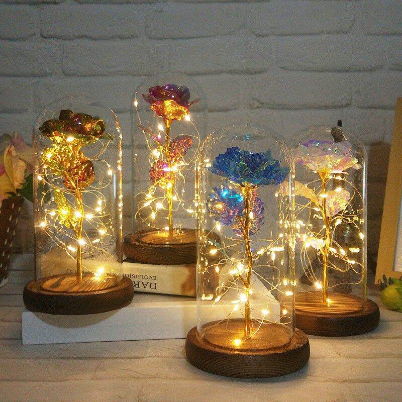 Lampu LED Bunga Mawar Dekorasi Beauty And The Beast Rose | Pajangan Kado Hiasan