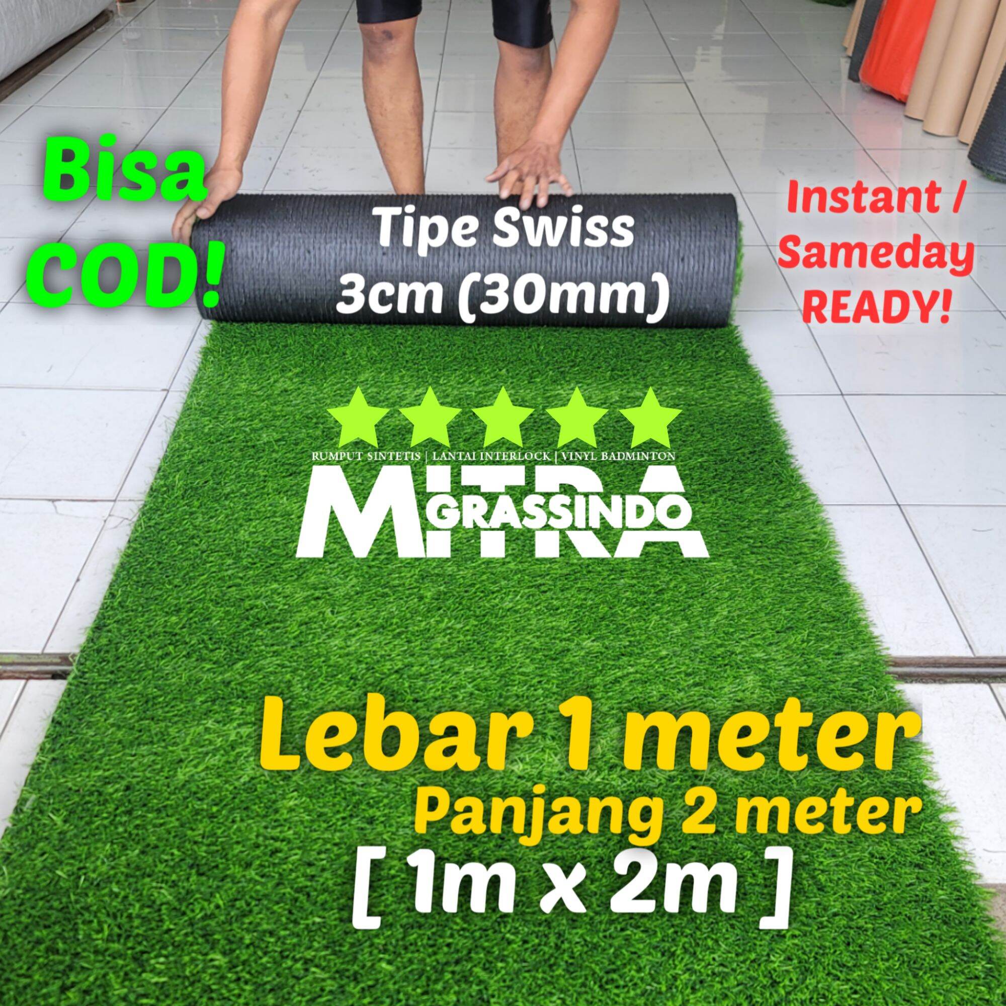 Harga lampu hias	 Rumput Sintetis Ukuran 1M X 2M Utuh Tanpa Putus Tipe Swiss Full Hijau Tebal 3Cm 30Mm 	