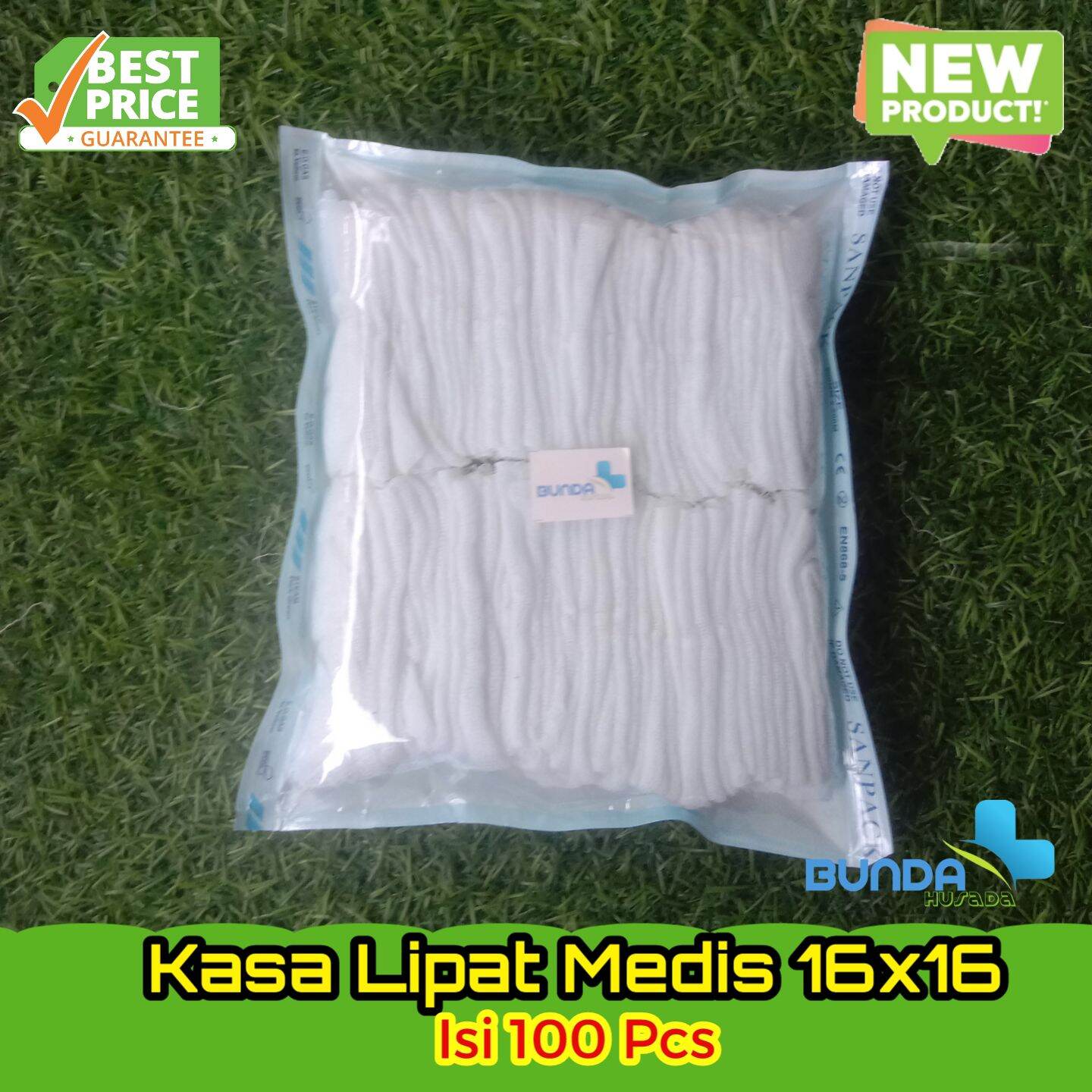 Kasa Lipat Medis Steril Pouch Kain Perban Luka 16x16 Isi 100 Pcs