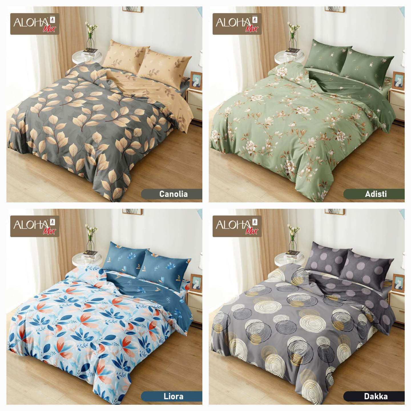 Bedcover Aloha uk. King (180x200)cm & uk. Queen (160x200)cm tinggi 25 motif abstrak NEW