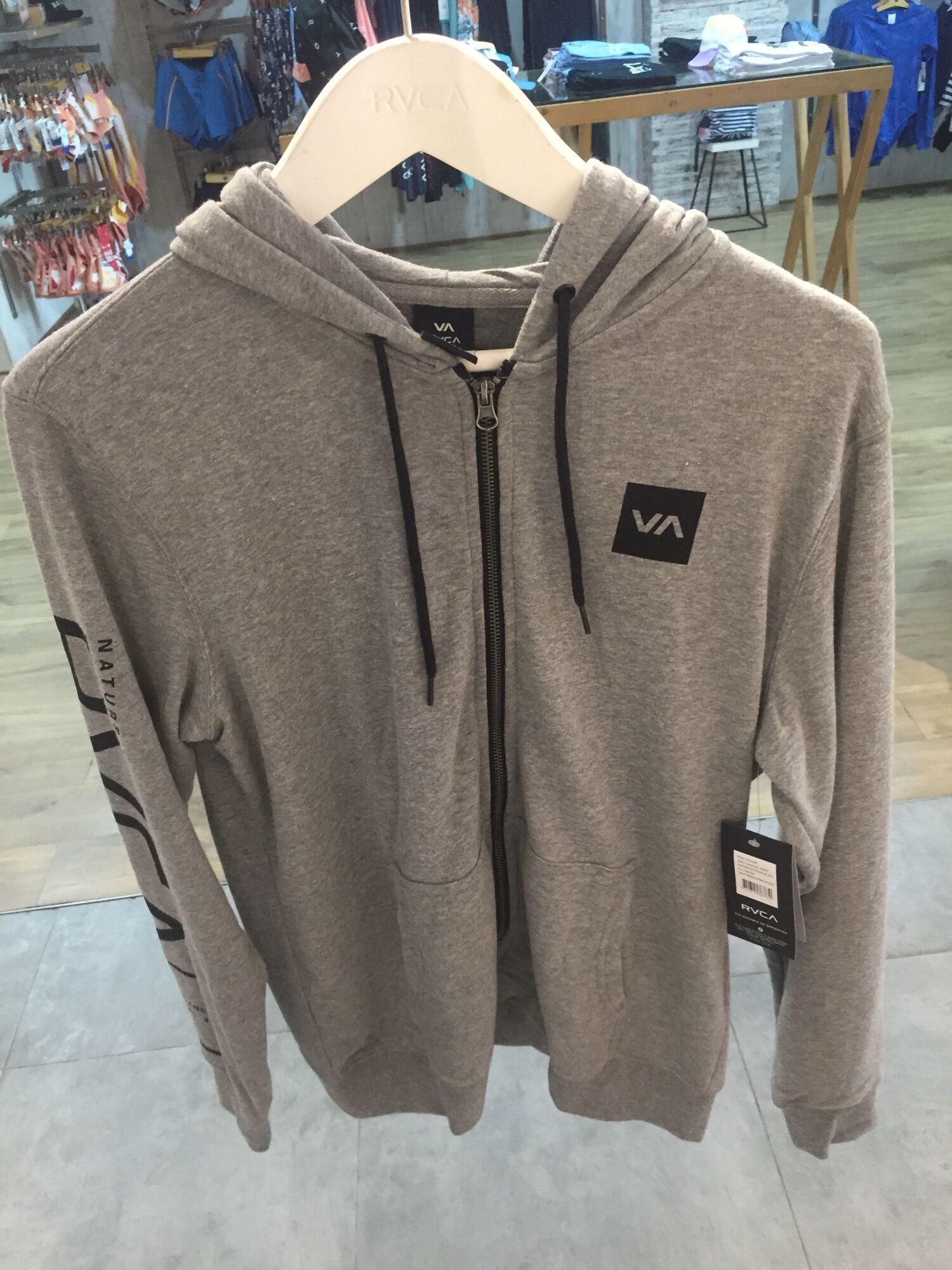 rvca tan hoodie