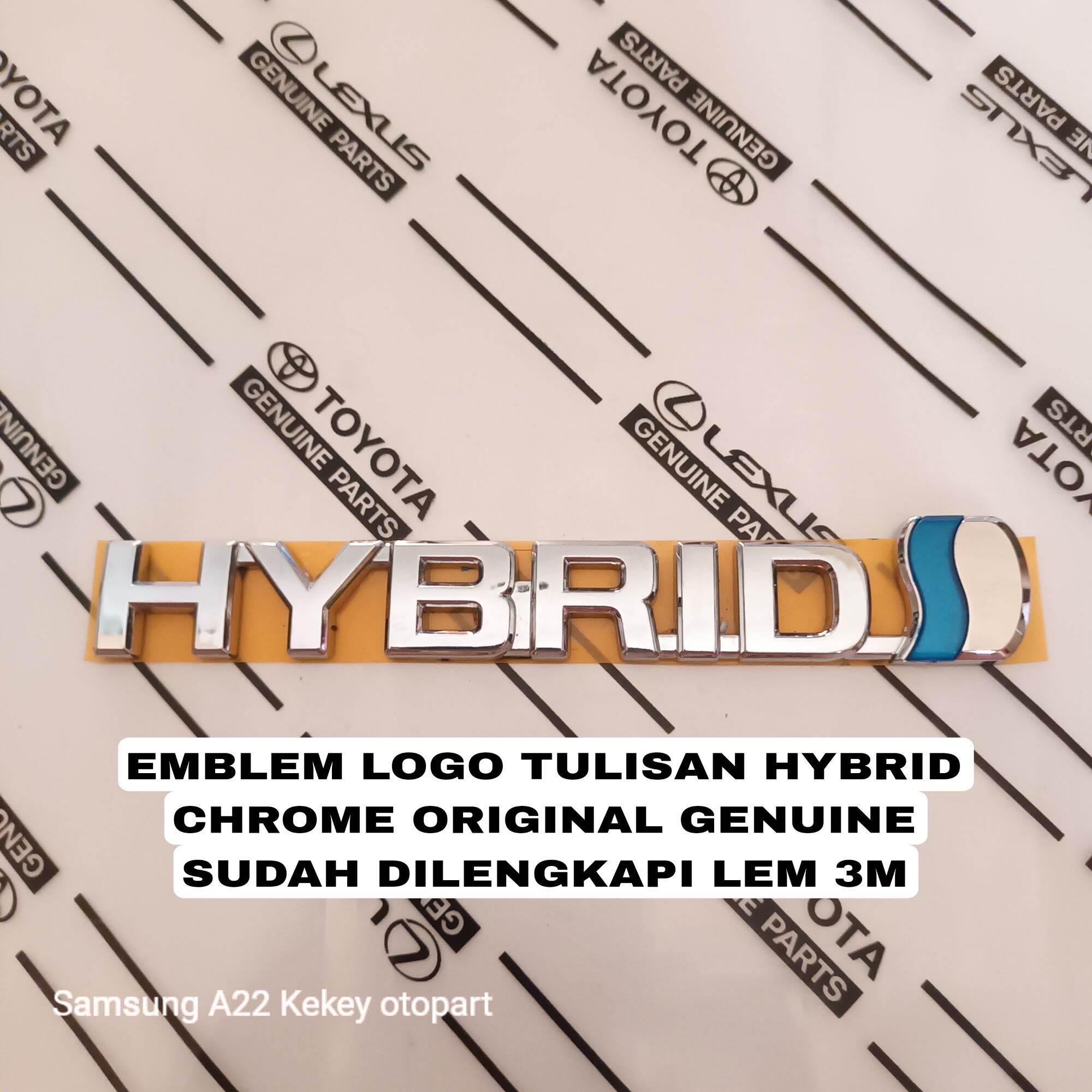 emblem logo tulisan HYBRID warna chrome original genuine Harga 50,000 rupiah*Gratis Ongkir