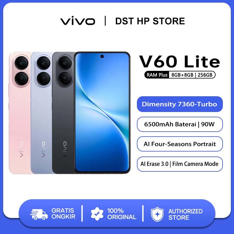 [New] Vivo V60 Lite (8/256Gb) Snapdragon 685 | Ai Four-Seasons Portrait | Film Camera Mode Harga  3,999,000 Ringgit*Penghantaran Percuma