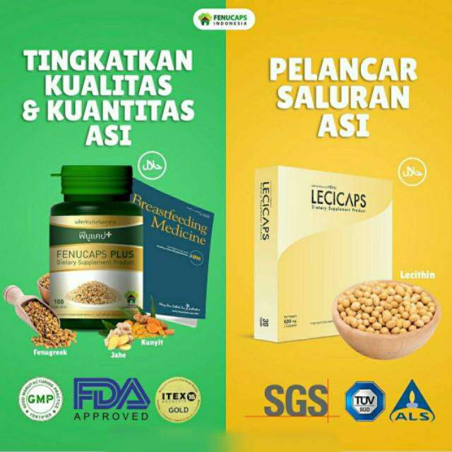 Paket Dosis Harian Asi Booster FENUCAPS+ LECICAPS (Ecer)