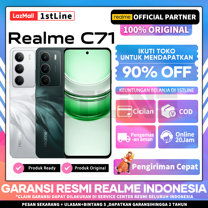 Realme C71 4/128GB 6/128GB 8/128GB - 6300mAh battery, 45W fast charge, 7.79mm leading thinness Giá 1,649,000 Đồng*Miễn phí vận chuyển