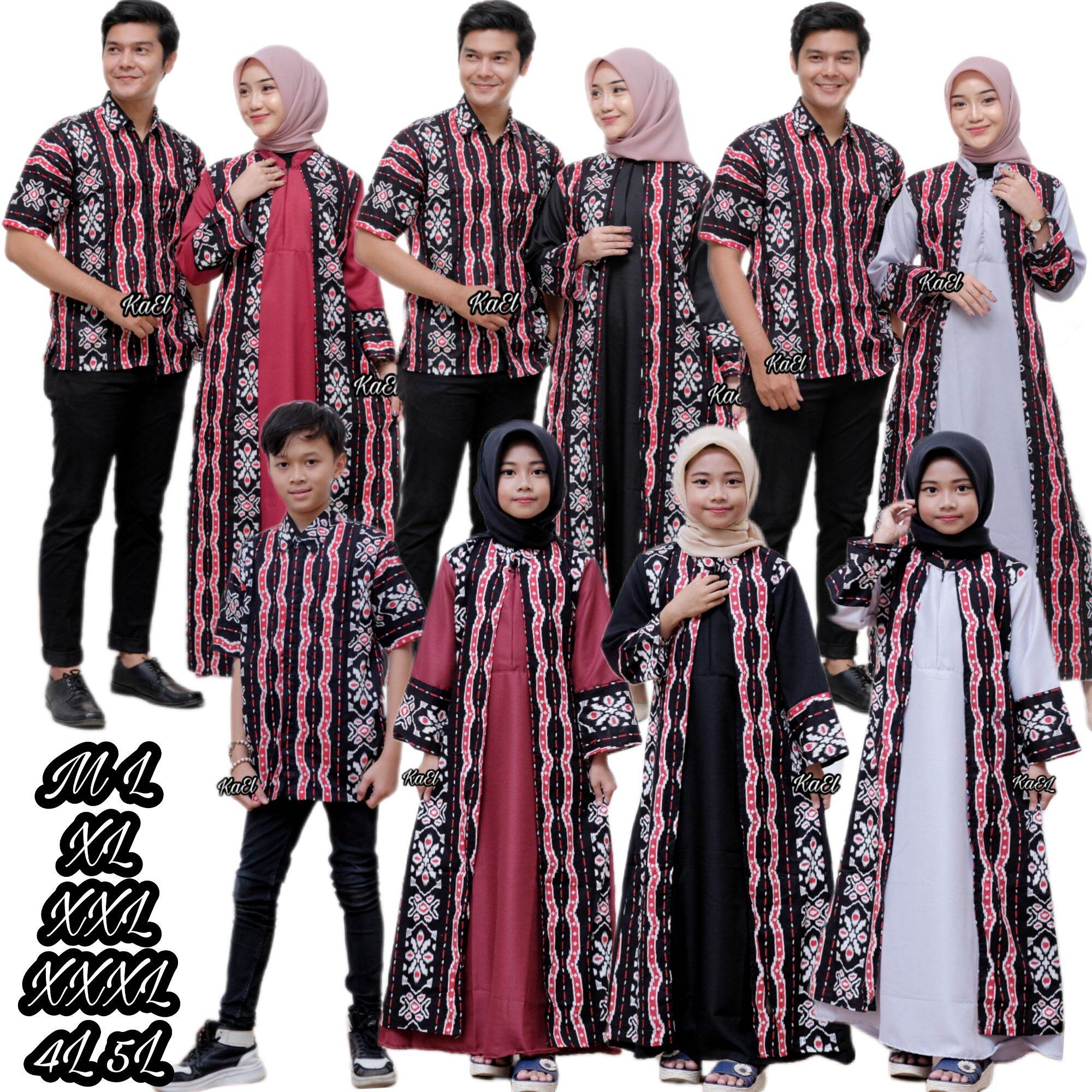 Couple keluarga lebaran 2025 Gamis keluarga anak ibu