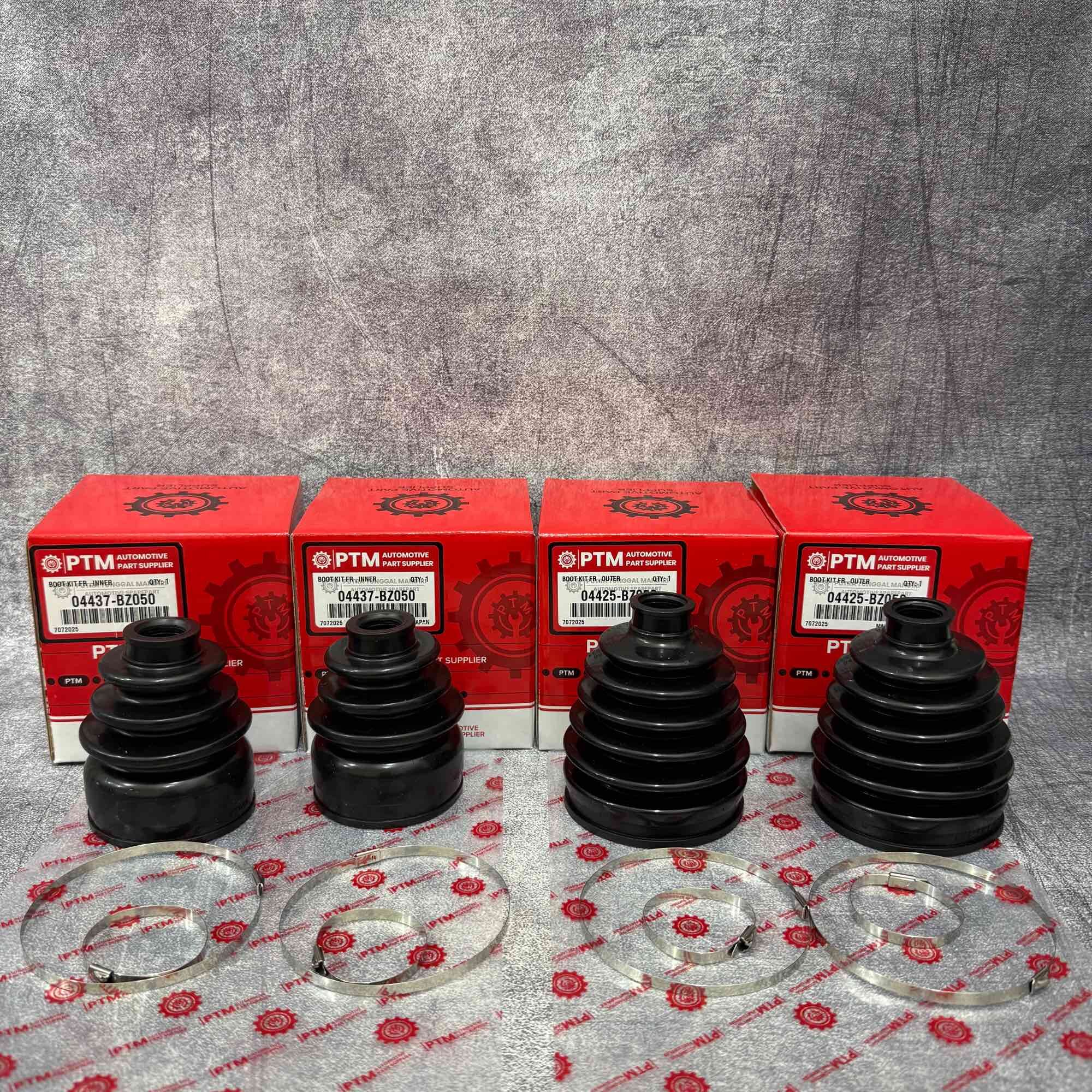 Boot Drive Shaft/Boot As Roda Depan Luar & Dalam 1set 4pcs Toyota,Agya,Ayla,Calya,Sigra 1.2cc Premium +Clamp 04437-BZ050/04425-BZ050 Genuine PTM Harga  170,000 Ringgit*Penghantaran Percuma