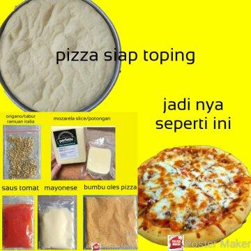 pizza frozen/pizza belum siap santap harus di proses kembali Pizza