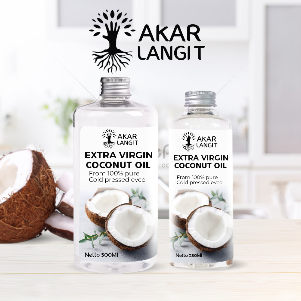 Extra Virgin Coconut Oil VCO 500ML Akarlangit -Minyak Kelapa Murni 100%