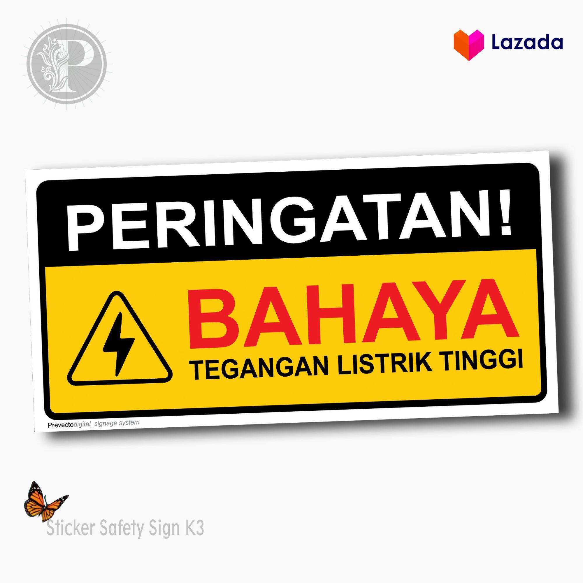 Sticker Safety Sign K3 Bahaya Tegangan Listrik Tinggi Lazada Indonesia